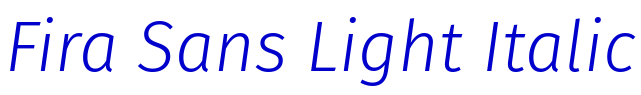 Fira Sans Light Italic लिपि